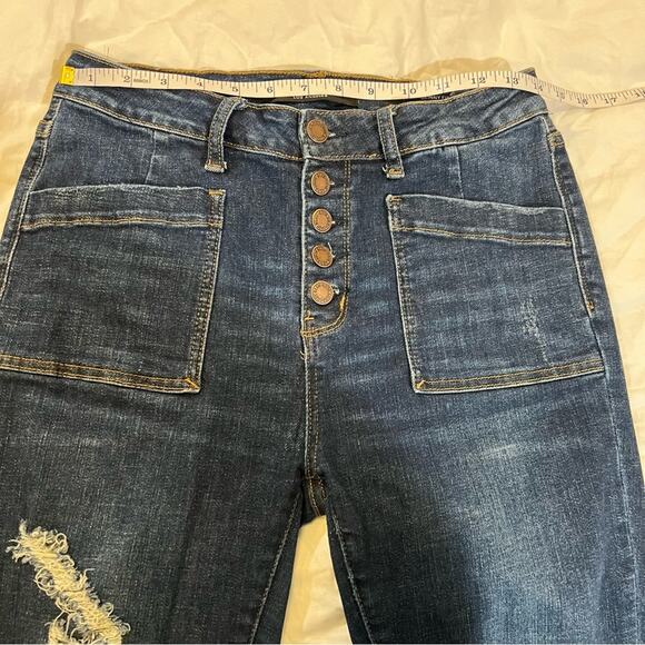 Judy Blue Patch Pocket Button Fly Skinny Jeans size 7/28 - Picture 7 of 14